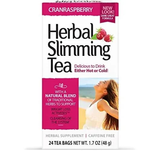 Herbal Slimming Tea Bags Cran Raspberry Flavor - Caffeine Free 24 Per Pack