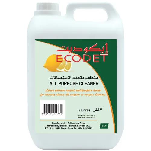 Deluxe Ecodet All Purpose Cleaning Liquid Lemon Scent 5 L