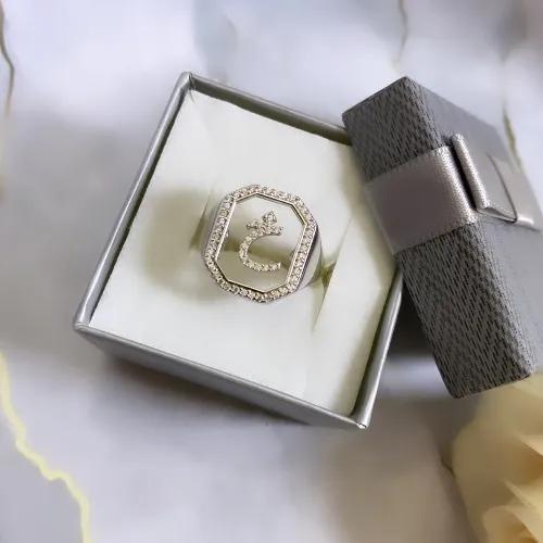 Sterling Silver Letter Ring (Adjustable size) خ