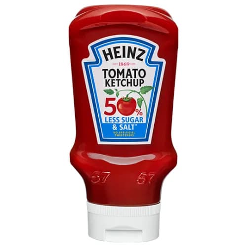 Heinz Tomato Ketchup 50% Less Sugar & Salt - Artificial Colors Free, Artificial Flavors Free, Artificial Preservatives Free 435g