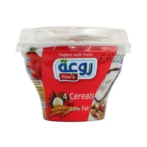 Raw'a Low Fat 4 Cereals Fruit Yogurt 150 gr