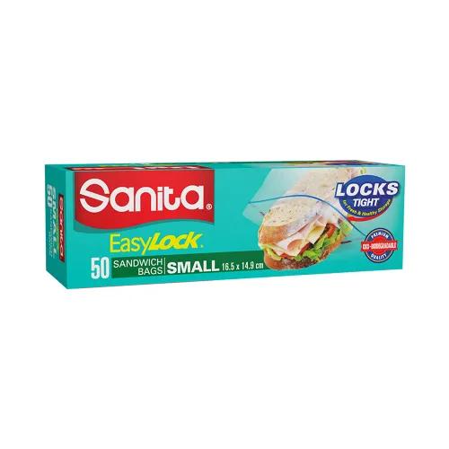 Sanita Easy Lock Small Oxo-Biodegradable Sandwich Bags (16.5x14.9cm) 50 per pack