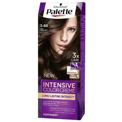 Schwarzkopf Palette Intensive Permanent Hair Color Cream with Keratin, Panthenol & Nutri-Oil Dark Chocolate 3-65 1 pack