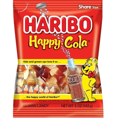 Haribo Happy Cola Gummy Candies - Artificial Colors Free 80g