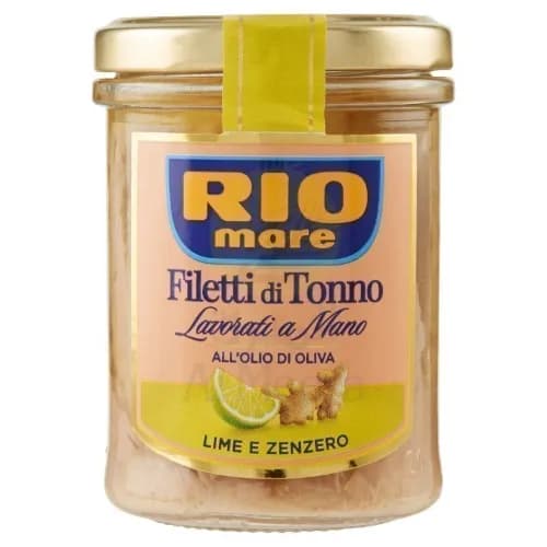 Rio Mare Tuna Fillets Prepared by hand in Olive Oil With Lime and Ginger 130 g