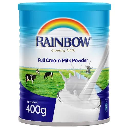 Rainbow Full Cream Milk Powder - artificial preservatives free, artificial colors free 400 gr