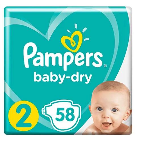 Pampers Baby Dry Diapers Size 2 (3-6kg) 58 per pack