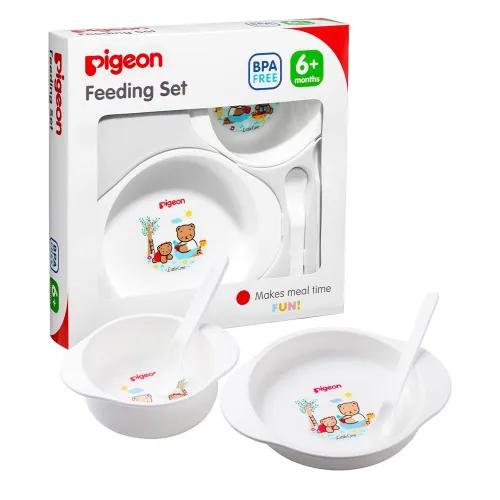 Pigeon Polypropylene Feeding Set for Babies (6+ Months) - BPA free 1 set