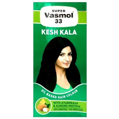 Vasmol Kesh Kala Hair Dye with Almond Protein Black - ammonia free, peroxide free 1 pack