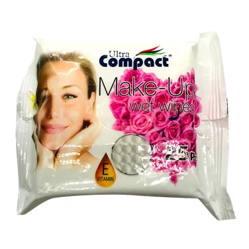 Ultra Compact Make Up Wet Wipes 25 tissues