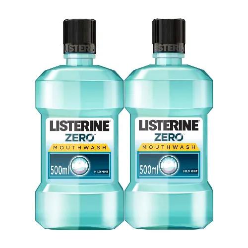 Listerine Mouthwash Zero Mild Mint 2 x 500ml