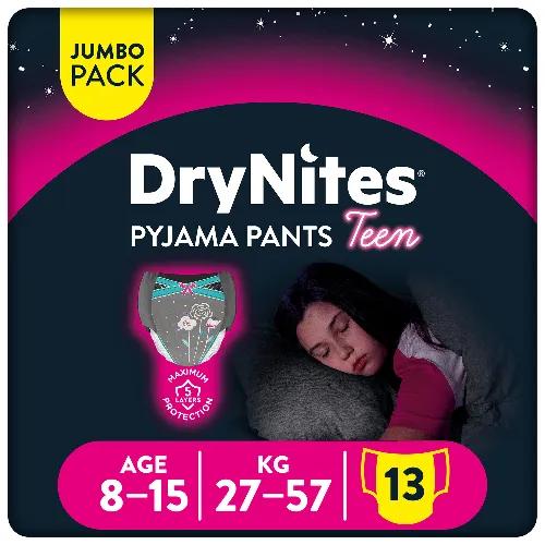 Drynites Pyjama Age 8-15y Girl 27-57kg 13 Pieces