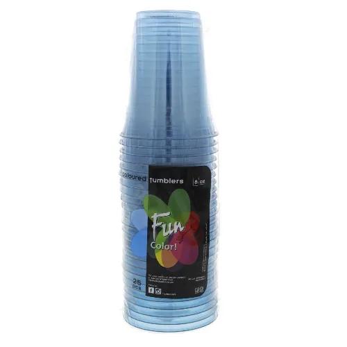 Fun Coloured Plastic Cup Blue 8 Oz 25 Pieces