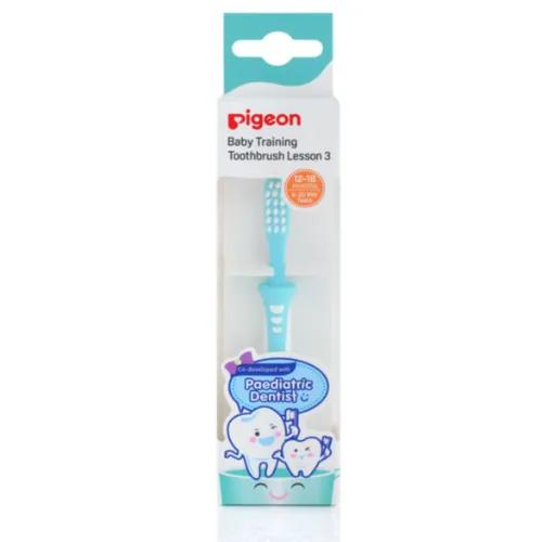 Pigeon Lesson 3 Green Baby Training Toothbrush (12+ Months) 1 pcs