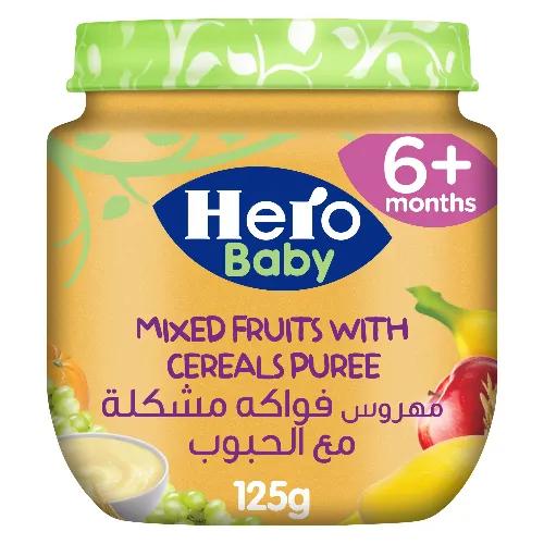 Hero Baby Mixed Fruits Puree (6+ Months) - No Added Sugar, Artificial Flavor Free, Artificial Color Free 125g