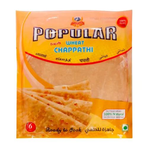 Popular Wheat Chappathi - preservatives free, chemical additives free 6 per pack