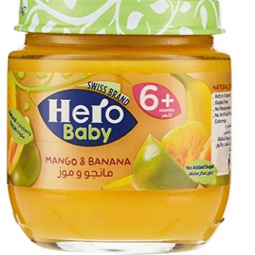 Hero Baby Mango & Banana Puree 6+ Months - No Added Sugar, Artificial Flavor Free, Artificial Color Free 125g