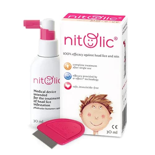 Nitolic Anti Lice Spray With Comb 50 Ml