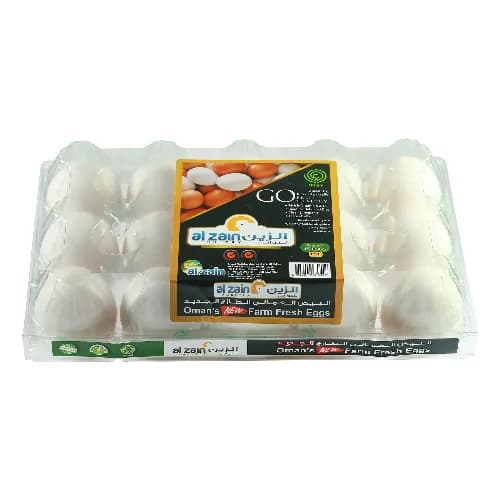 Al Zain Oman's Farm Fresh White Eggs 15 Pieces