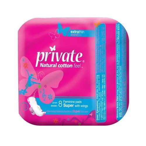 Private Extra Thin Super Pads with Wings 8 per pack