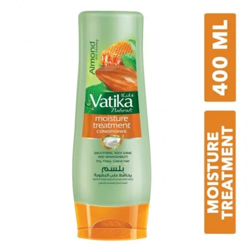 Vatika Naturals Moisture Treatment Conditioner with Almond & Honey Extracts for Dry & Frizzy Hair - no added phthalates, no added petrolatum, no added alcohol 400 ml