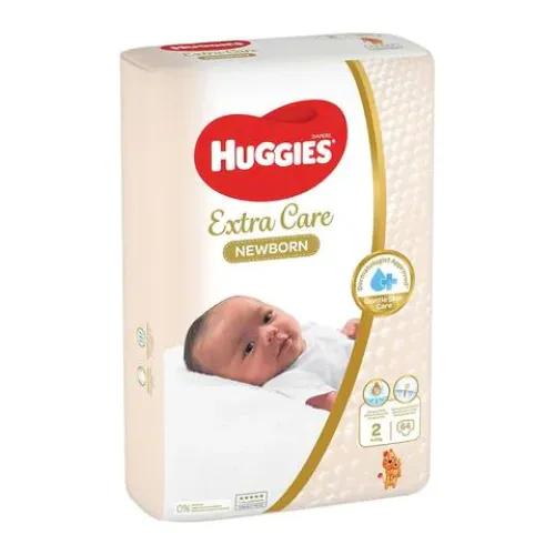 Huggies Extra Care New Born Baby Diapers Size 2 4 - 6kg 64 Per Pack