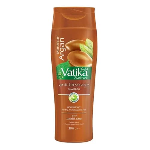 Vatika Naturals Anti-Breakage Moisture Soft Shampoo with Moroccan Argan for Dry & Unmanageable Hair 400 ml