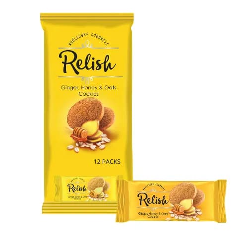 Relish Ginger, Honey & Oats Cookies 12 x 42 gr