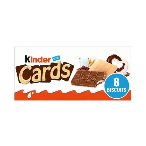 Kinder Cards Wafer Biscuits With Cocoa & Milk Filling Colors Free Preservatives Free 10 X 25.6G