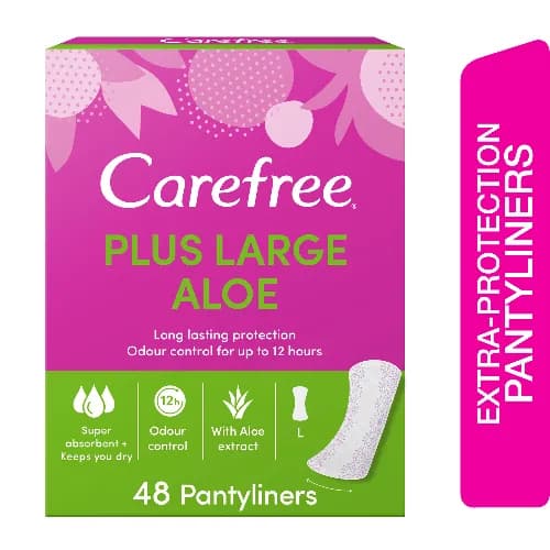 Carefree Panty Liners Plus Large Aloe 48 Pieces