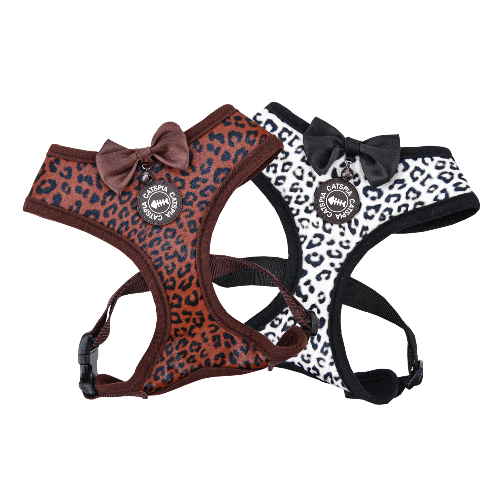 Puppia Leone Leather  Harness With Bell - Zebra - Large