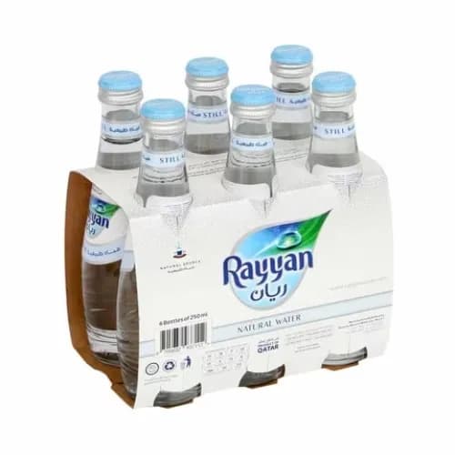 Rayyan Natural Water Glass Bottles (6x250ml) 6 x 250 ml