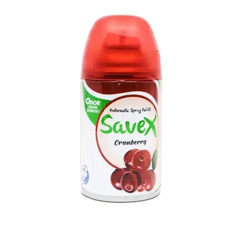 Savex Automatic Air Freshener Refill Spray Cranberry Scent 250 ml