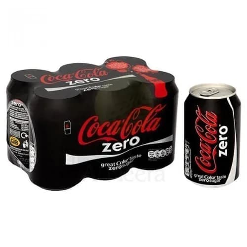 Coca-Cola Zero Calories Carbonated Soft Drink, 6x330ml