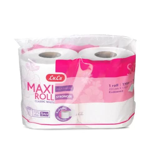 Lulu Premium Maxi Roll Embossed 1Ply 175m 2 Rolls