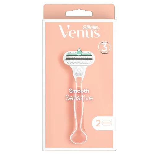 Venus Smooth Sensitive Women'S Razor Handle + 2 Razor Blade Refills