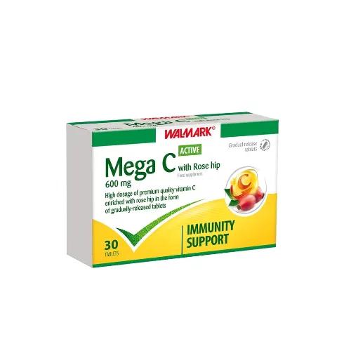 Walmark Mega C Active With Rose Hip 600 Mg 30 Tablets 