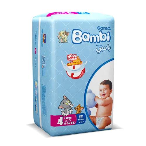 Sanita Bambi Large Baby Diapers Size 4 (8-16 kg) 13 per pack