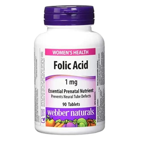 Webber Naturals Folic Acid 1 Mg 90 Tablets 