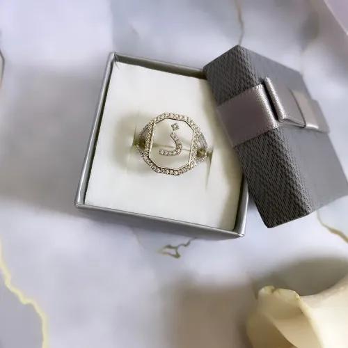 Sterling Silver Letter Ring (Adjustable size) ذ