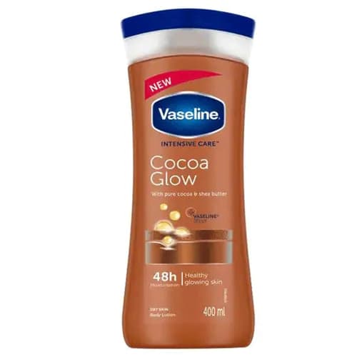 Vaseline Intensive Care Cocoa Glow Non-Greasy Lotion with Pure Cocoa Butter & Vaseline Jelly for Dry Skin 400 ml