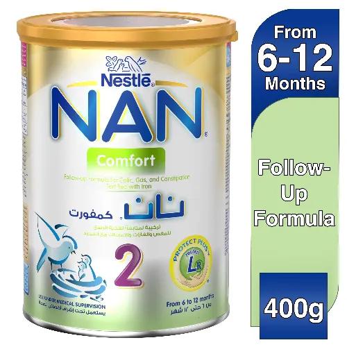 Nan comfort milk formula with iron & zinc stage 2 (6-12 months) 400 gr