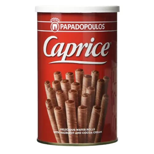 Papadopoulos Caprice Wafer Rolls with Hazelnut & Cocoa Cream 250 gr