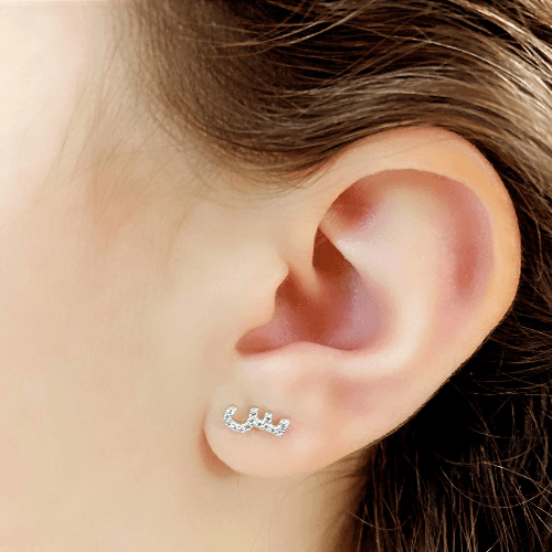 Sterling Silver Letter Earring س