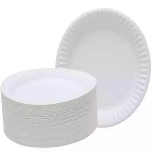 Madina Pack Disposable White Plastic Plates No.22 50 Per Pack