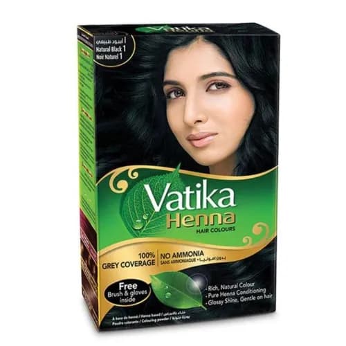 Vatika Henna Hair Dye Natural Black 1 - ammonia free 1 pack