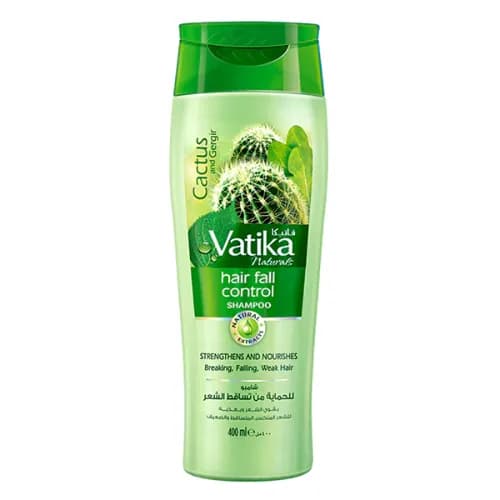 Vatika Naturals Hair Fall Control Shampoo with Cactus, Gergir Extracts for Breaking, Falling & Weak Hair 400 ml