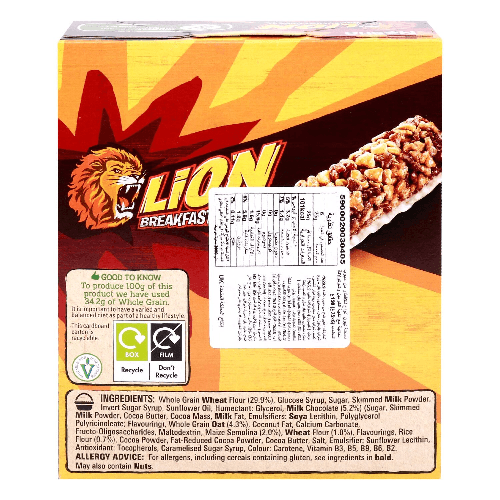 Nestle Lion Breakfast Cereal Bars 6 X 25 G