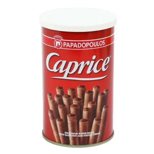 Papadopoulos Caprice Wafer Rolls Filled with Hazelnut & Cocoa Cream 115 gr