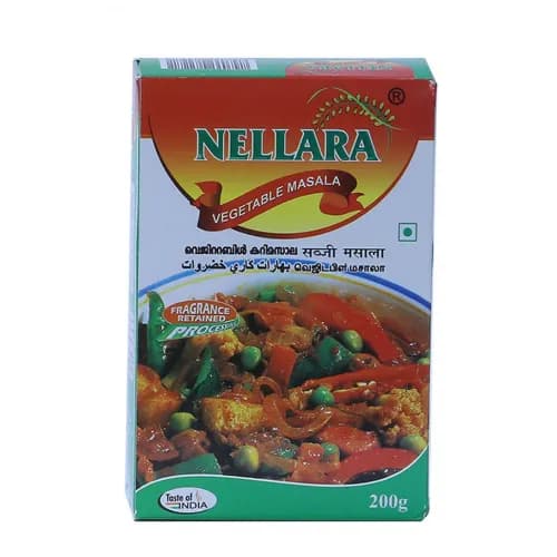 Nellara Vegetable Masala - preservatives free, artificial flavors free, artificial colors free 200 gr